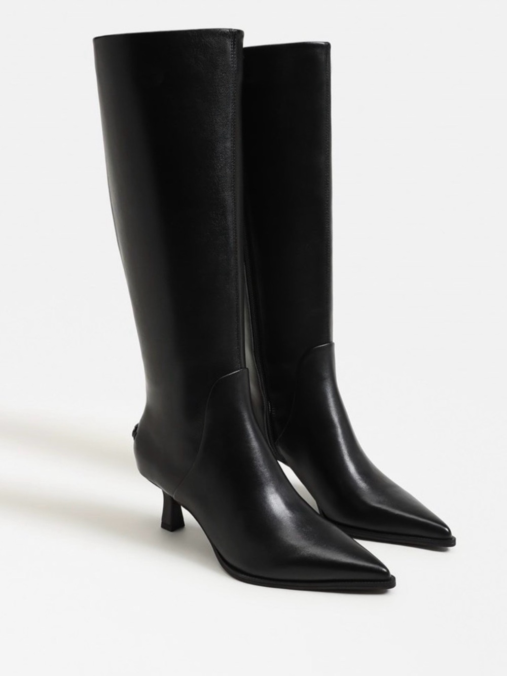 Circus by Sam Edelman Black Pointed-Toe Knee-High Heeled Boots Sz 7.5 NEW